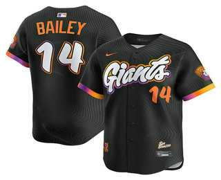 Men%27s San Francisco Giants #14 Patrick Bailey Black 2025 City Connect Limited Stitched Jersey Dzhi